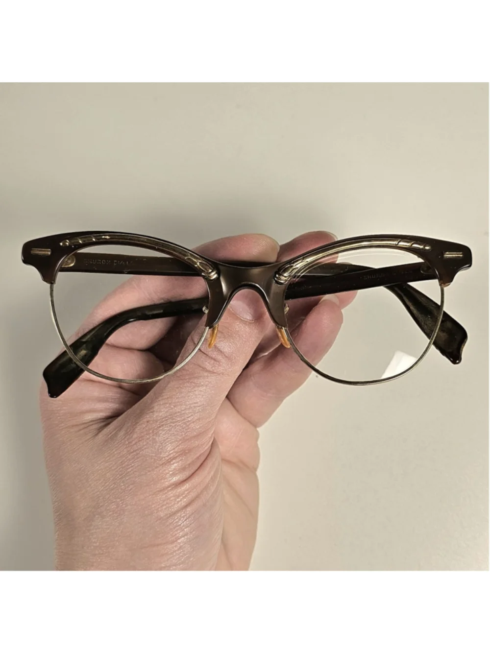 Vintage 50s Shuron Cat Eye Browline Glasses Frames - For Restoration/Parts